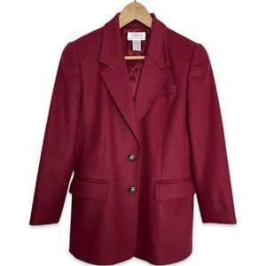 TALBOTS Burgundy Camel Coat Petite Size 6